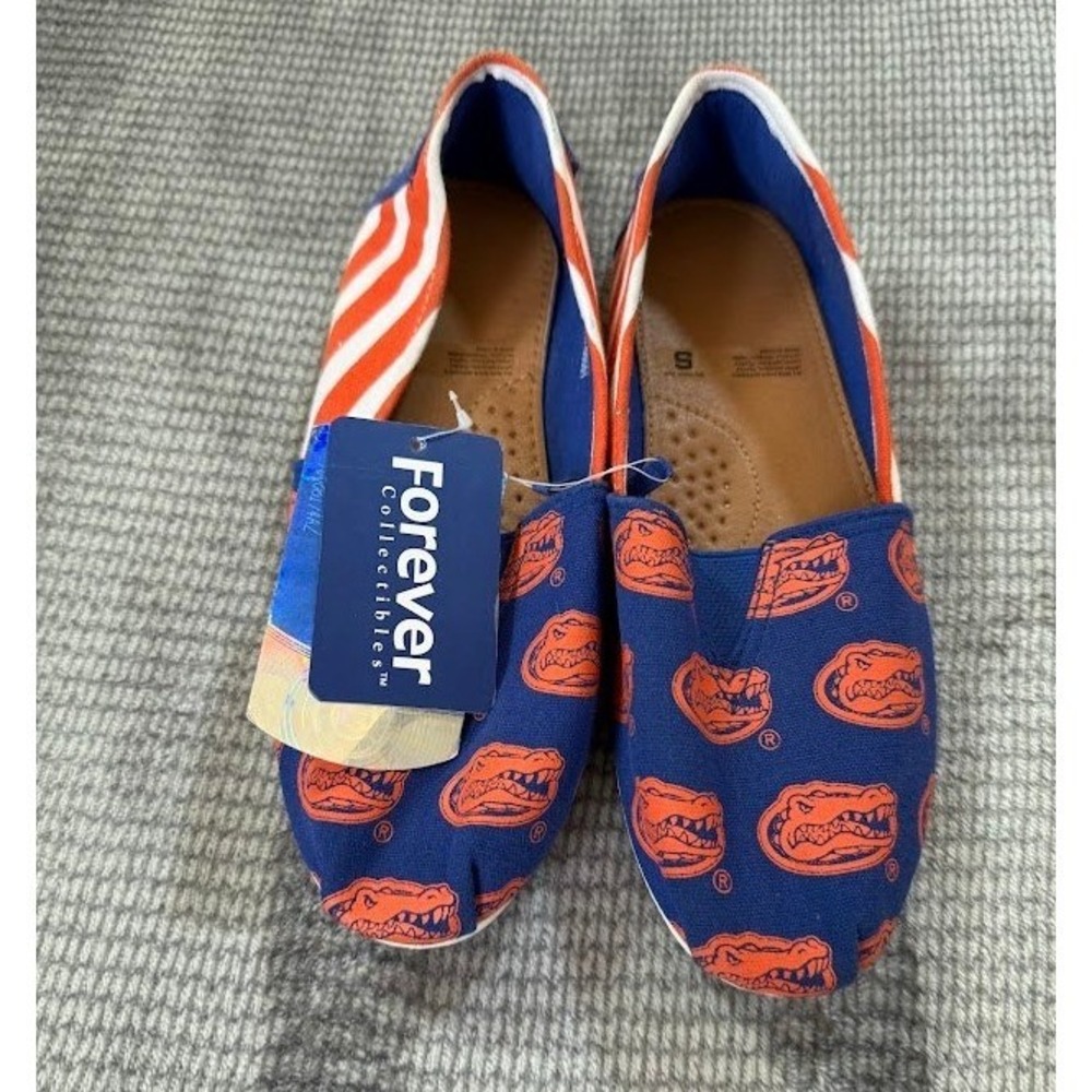 Forever Collectibles Florida Gators Slip On Shoes Canvas Flats Blue Orange Small
